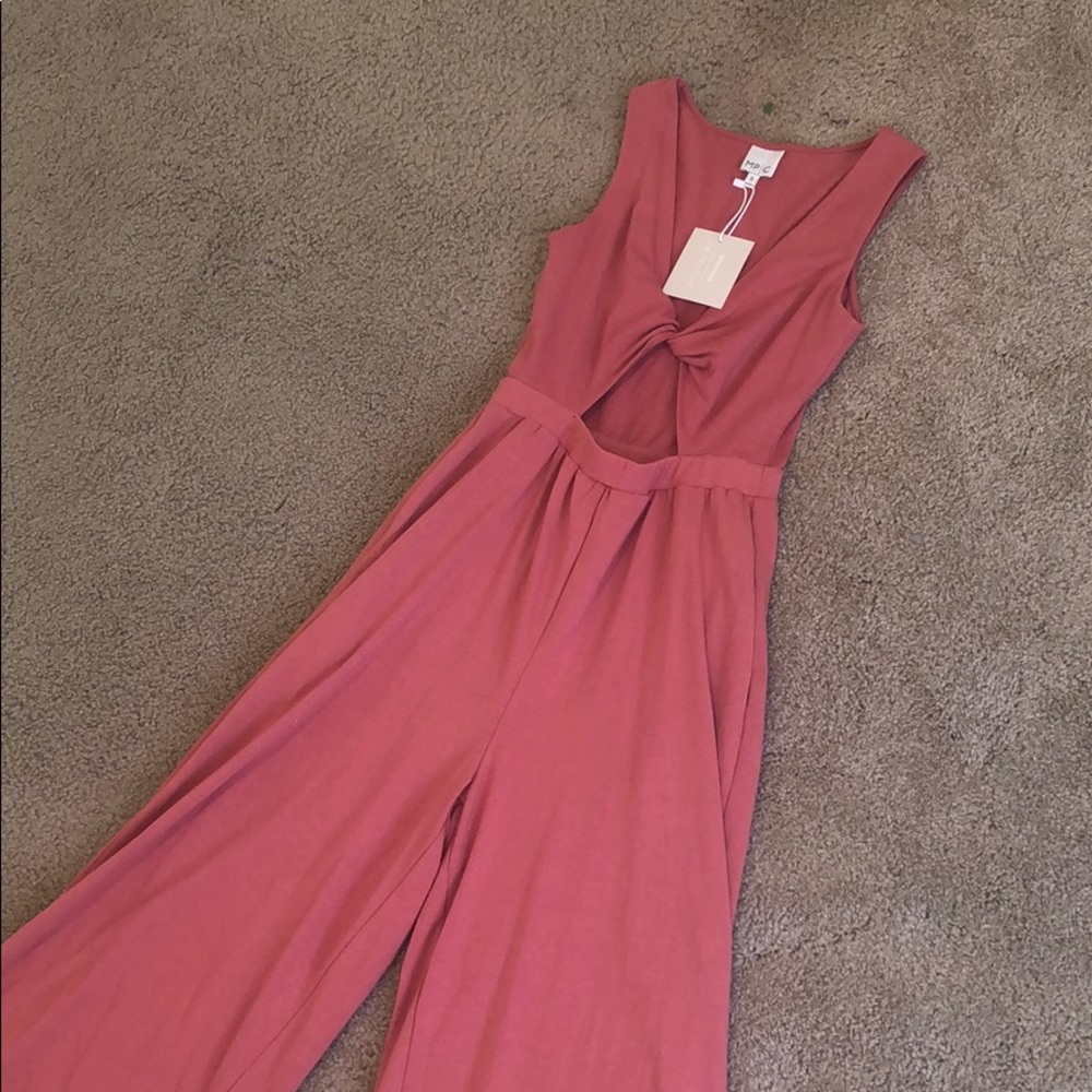 Mink Pink burnt amber twist jumpsuit - Picture 2 of 3